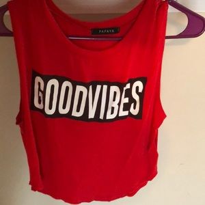 Red short sleeveless tee